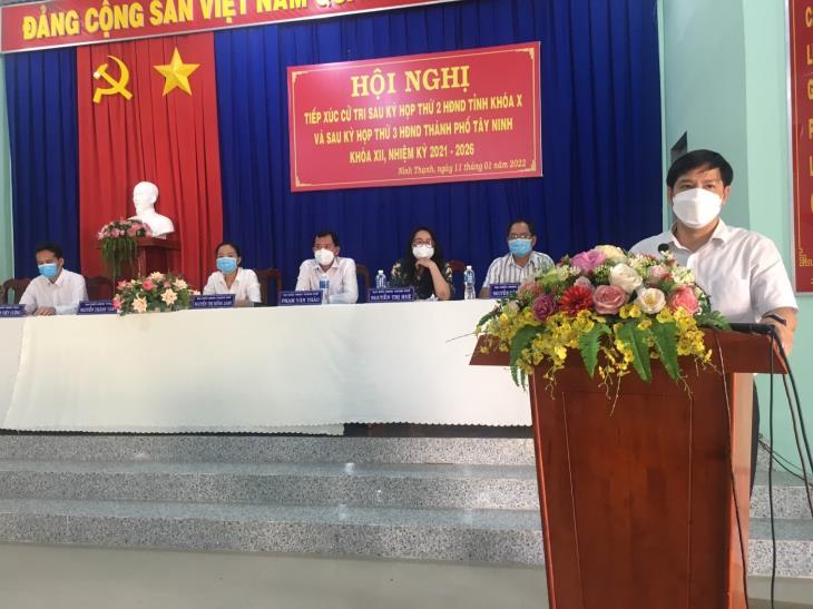 Bí thư Tỉnh ủy Nguyễn Thành Tâm tiếp xúc cử tri phường Ninh Thạnh, thành phố Tây Ninh